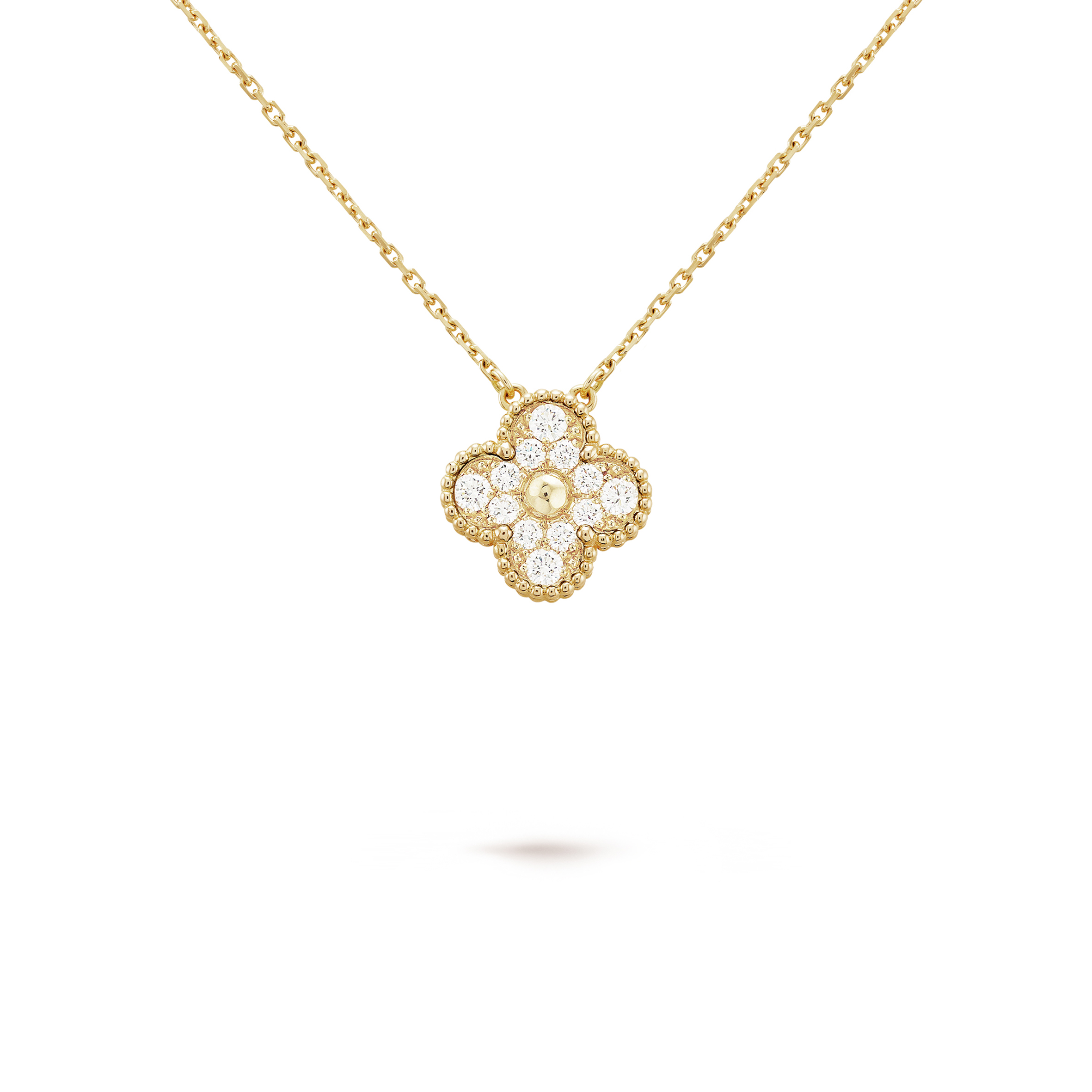 VAN CLEEF ARPELS VINTAGE ALHAMBRA PENDANT - YELLOW GOLD, DIAMOND  VCARA45300